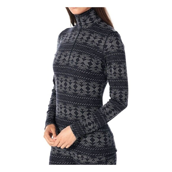 Icebreaker Women’s L 260 Vertex 100% Merino Wool Zip Pullover Sweater Geometric - Picture 1 of 7